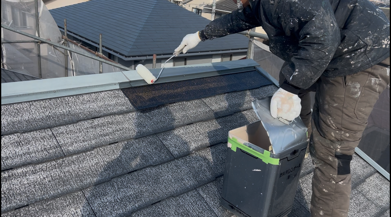 香川県高松市屋根ノンアスベスト塗り替え可能な特殊プライマー